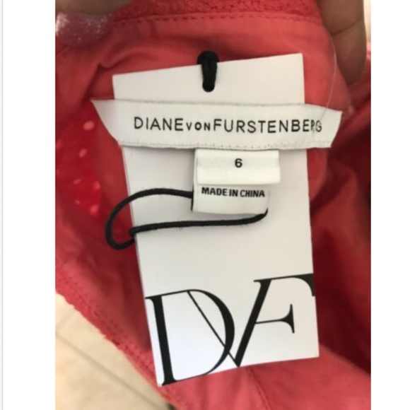 DVF Skylar Ocean Coral Eyelet Dress NWT - Picture 6 of 6